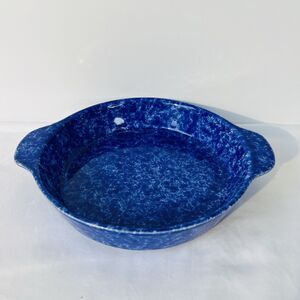 Blue Coche Stoneware Portugal Baking Dish By Eurogres Blue Speckled 9" EUC